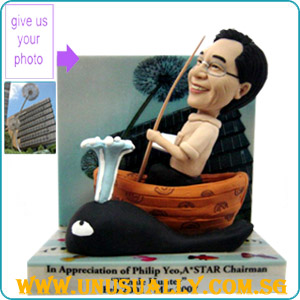 Full Custom 3D Caricature Fishing Male Figurine